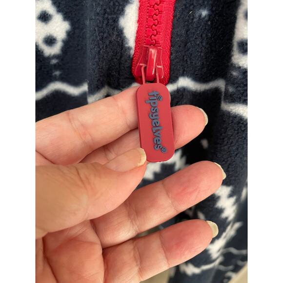 Tipsy Elves Reindeer Holiday Christmas Fleece Pajamas Jumpsuit Size XL - Picture 8 of 9